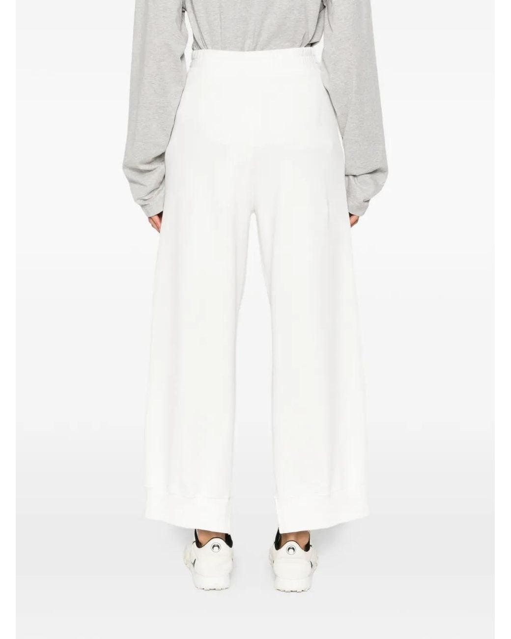 MM6 by Maison Margiela White Side Button Trousers