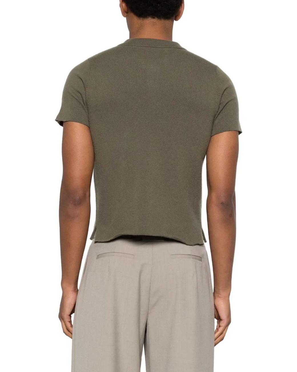 Extreme Cashmere Green Salamander Collar Polo Shirt