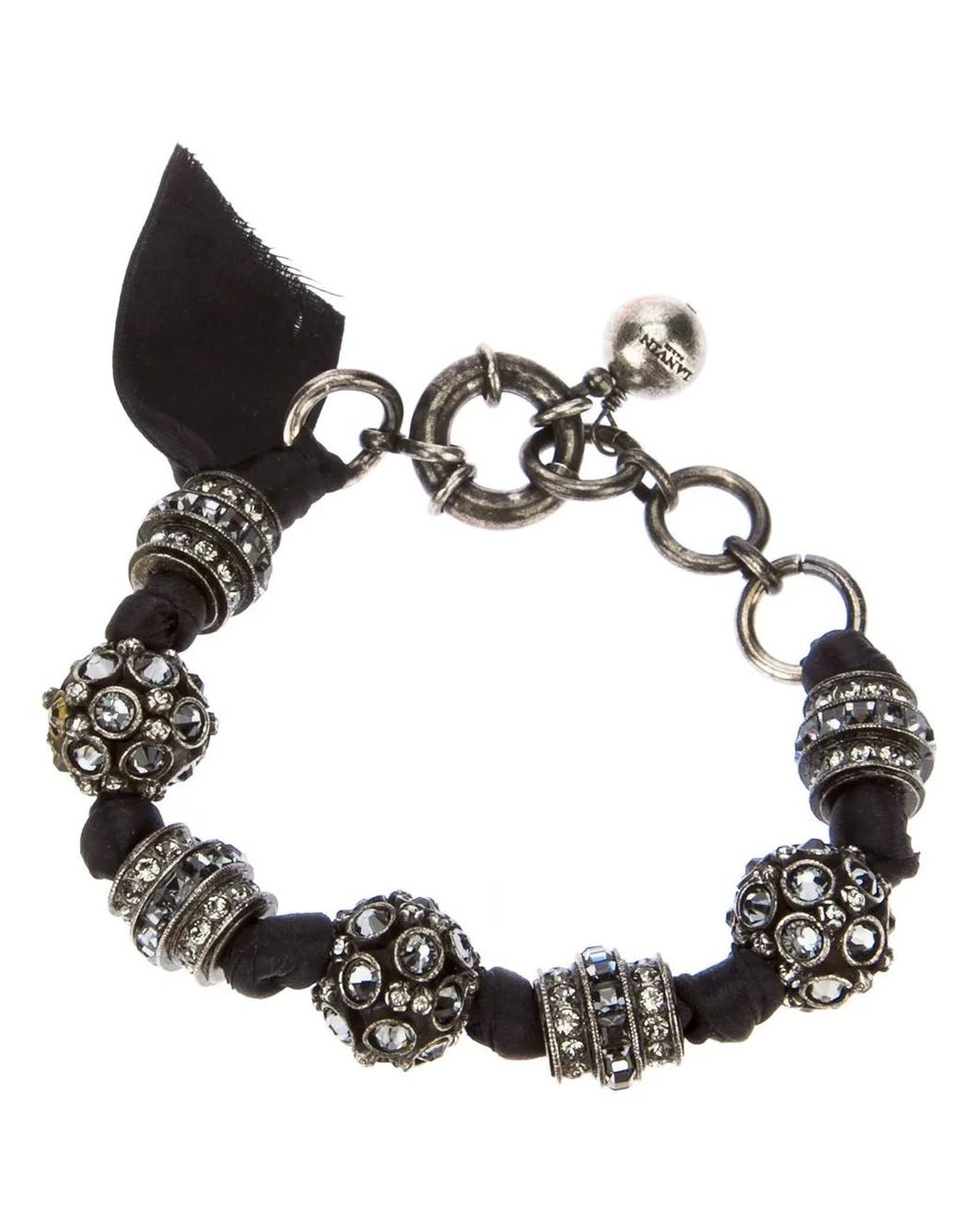Beaded Chunky Bracelet Lanvin de color Black