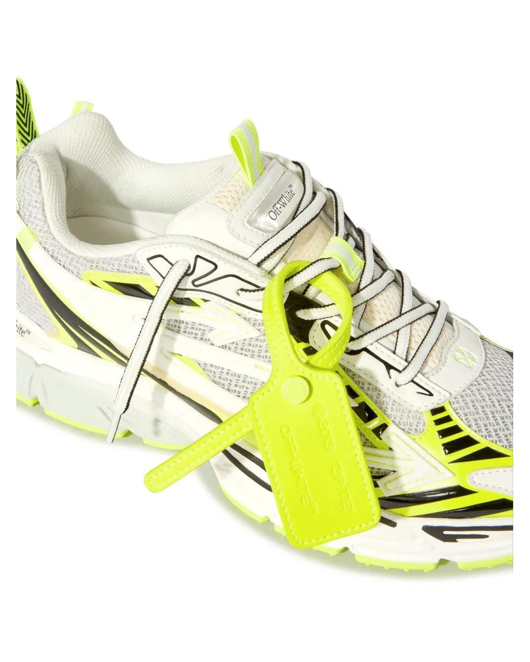 Off-White c/o Virgil Abloh Yellow Mesh Logo-Patch Lace-Up Sneakers for men