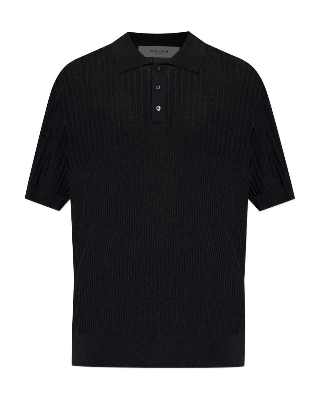 Golden Goose Deluxe Brand Black Knit Polo Giotto for men