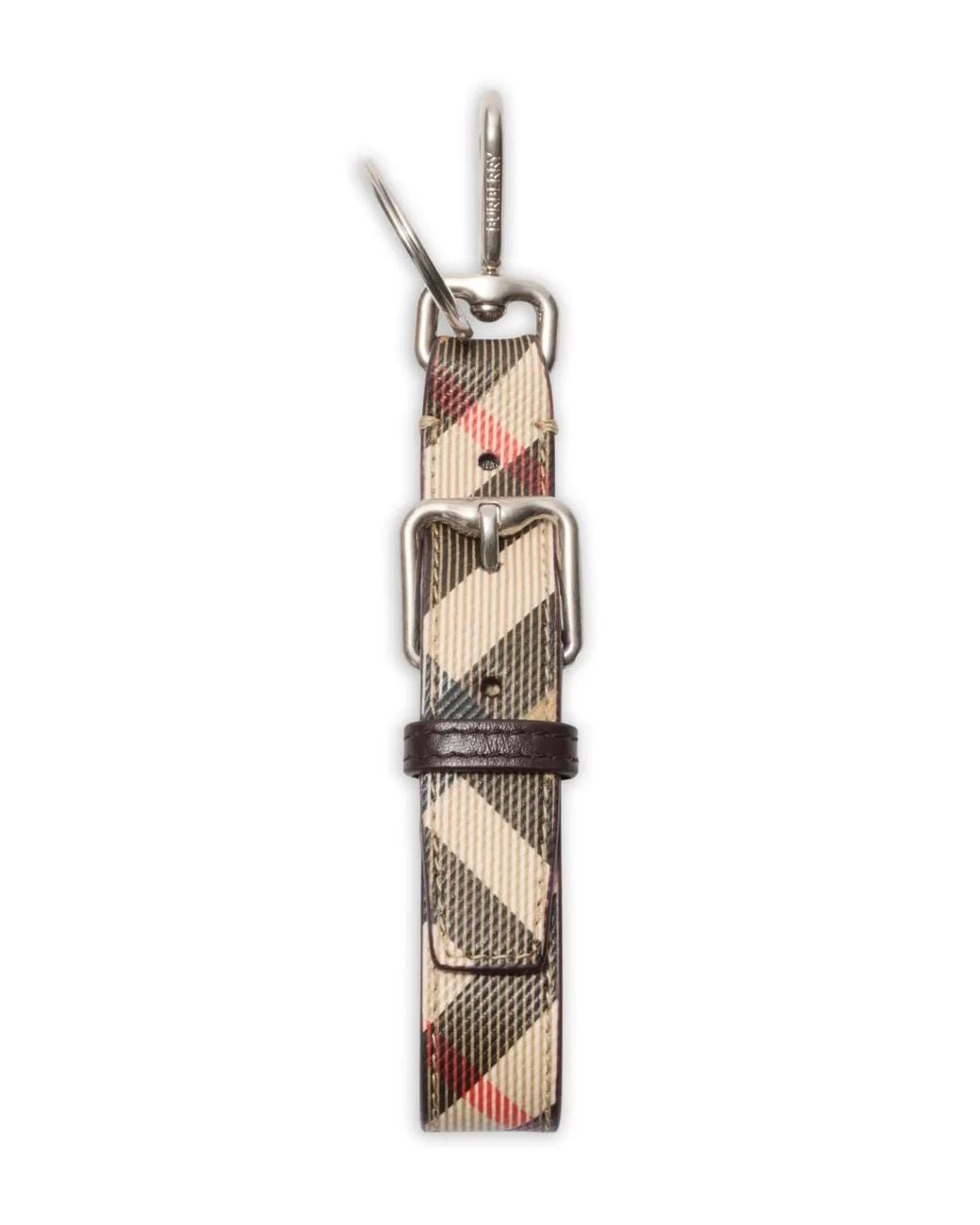 Burberry Karierter Schlüsselanhänger Mit B-Schnalle in White für Herren