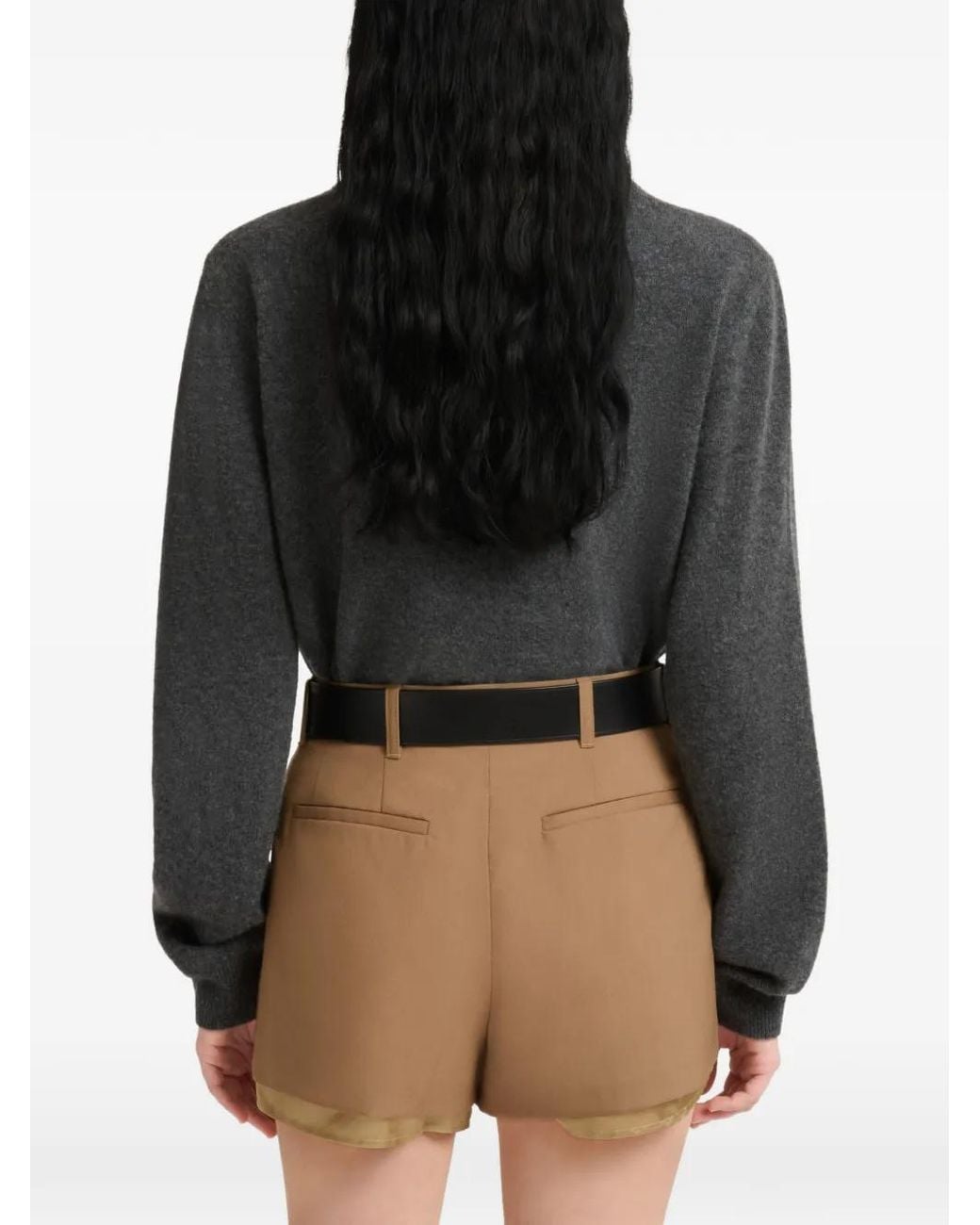 Marni Gray Cashmere Cardigan With Layered Effect