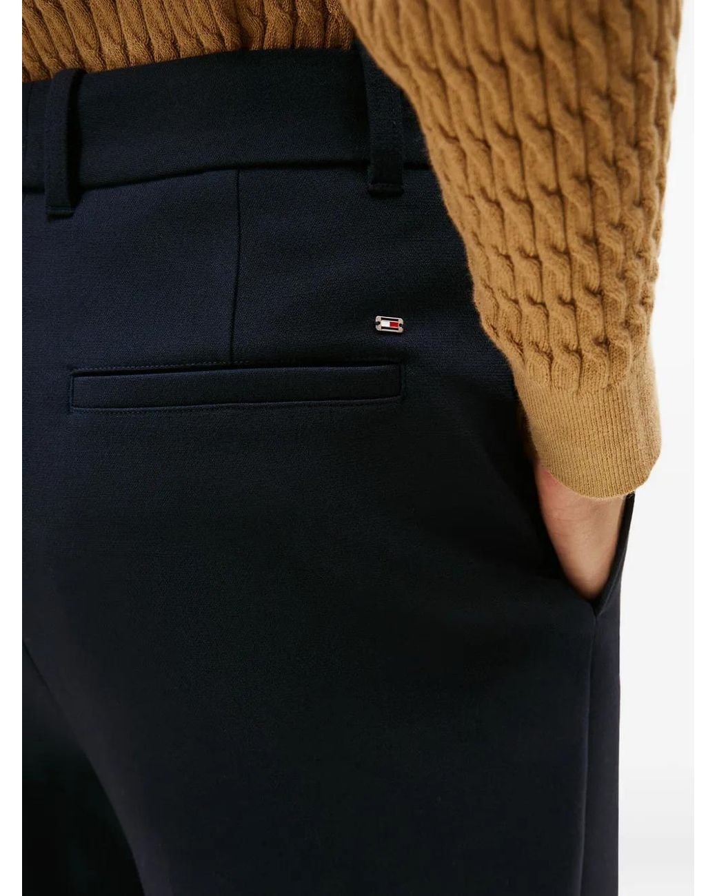 Tommy Hilfiger Blue Pantalon À Taille Ceinturée