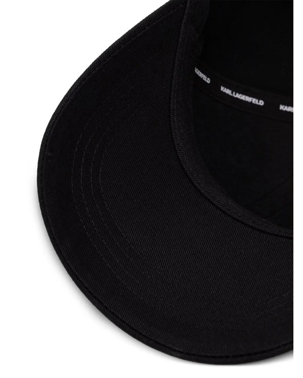 Karl Lagerfeld Black Casquette À Détail D'Épingle
