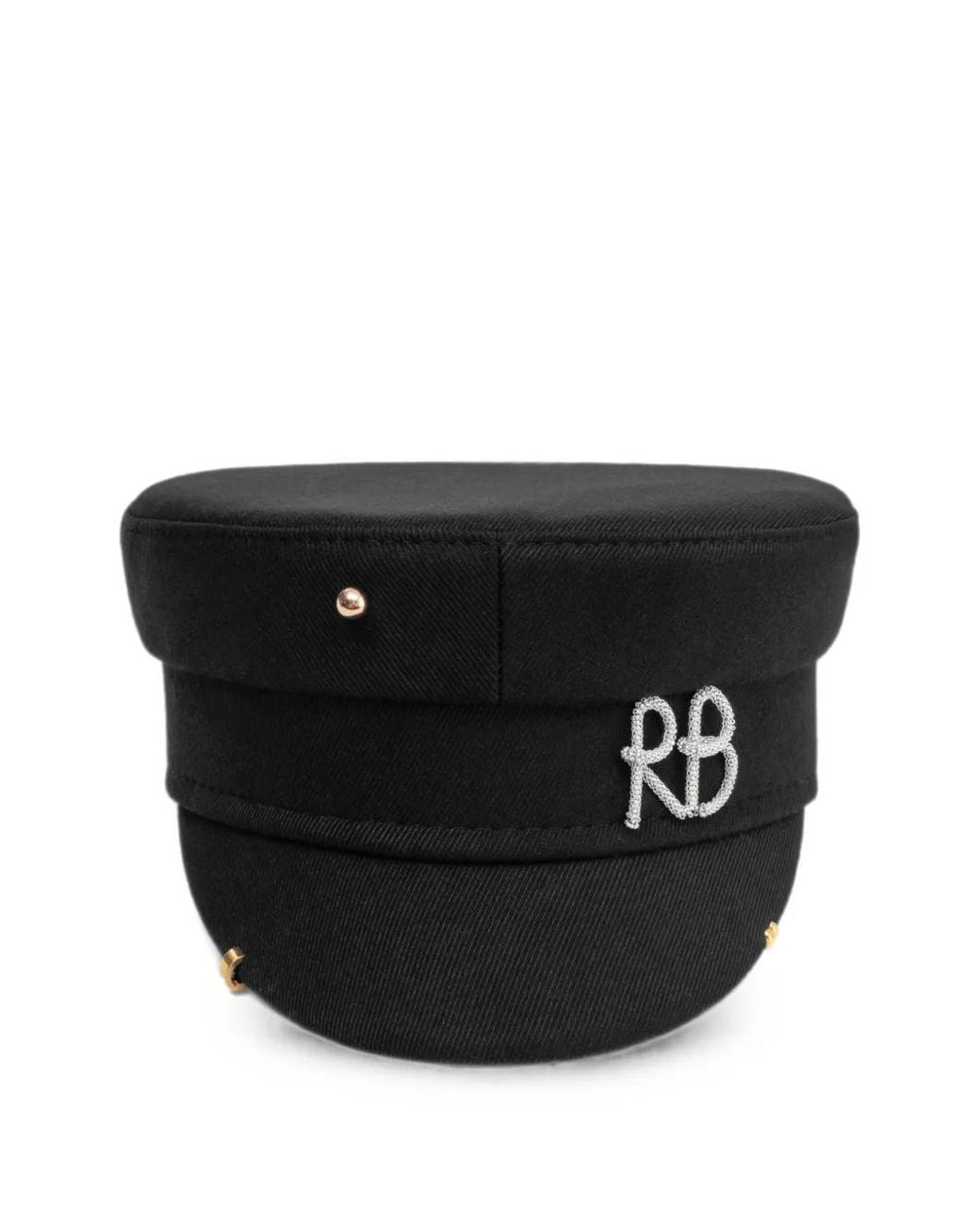 Ruslan Baginskiy Black Pierced Cotton Baker Boy Cap