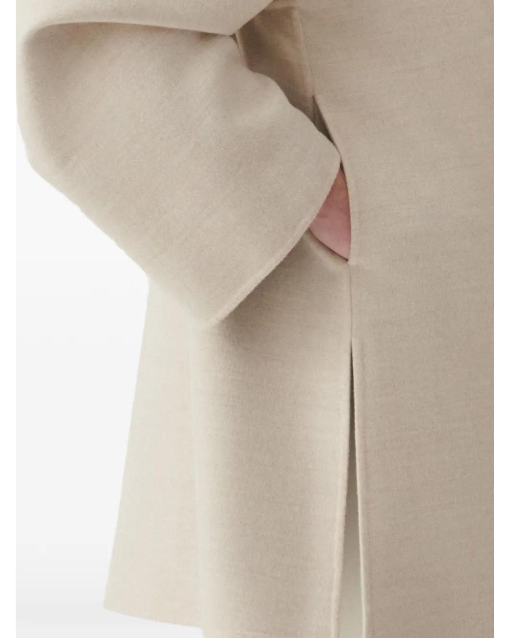 Fabiana Filippi Natural Zip-Up High-Neck Coat