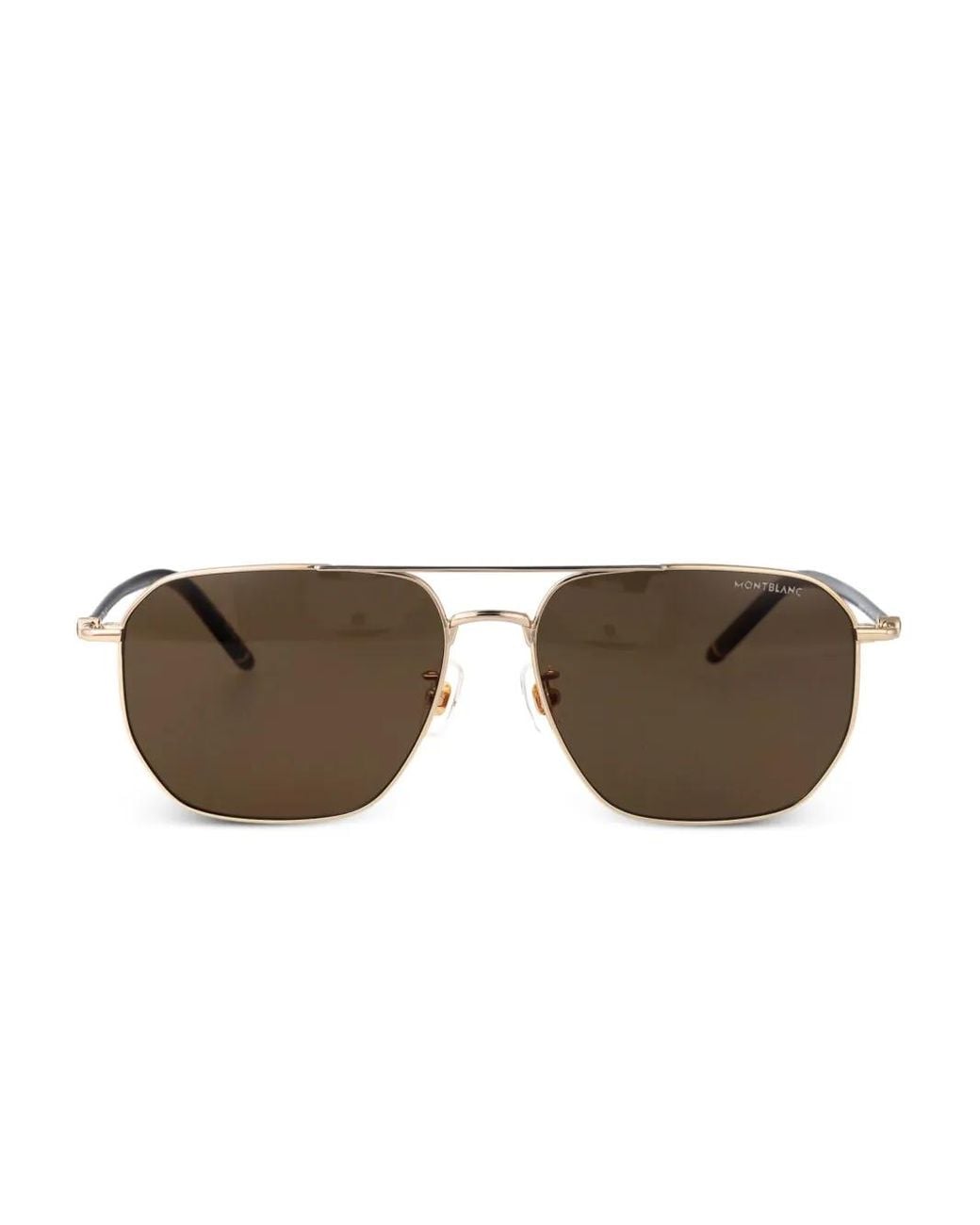 Montblanc Brown Mb0367Sa Pilot-Frame Sunglasses for men