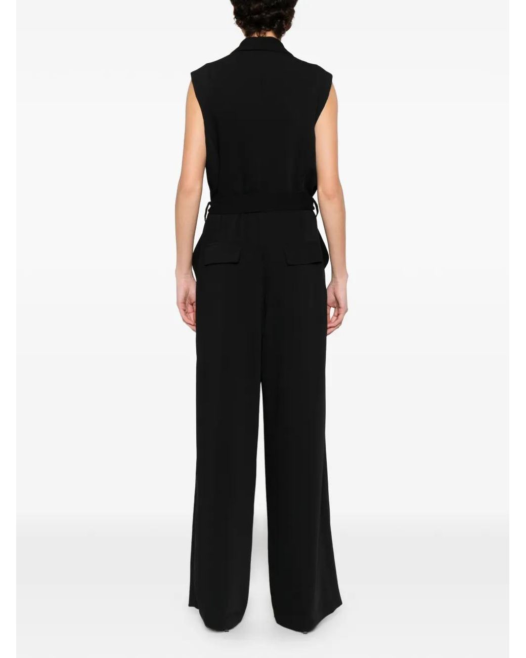 P.A.R.O.S.H. Black V-Neck Jumpsuit