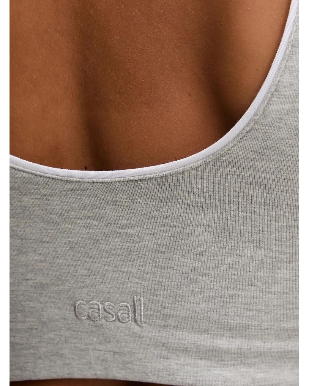 Casall White Scoop-Neck Sports Bra
