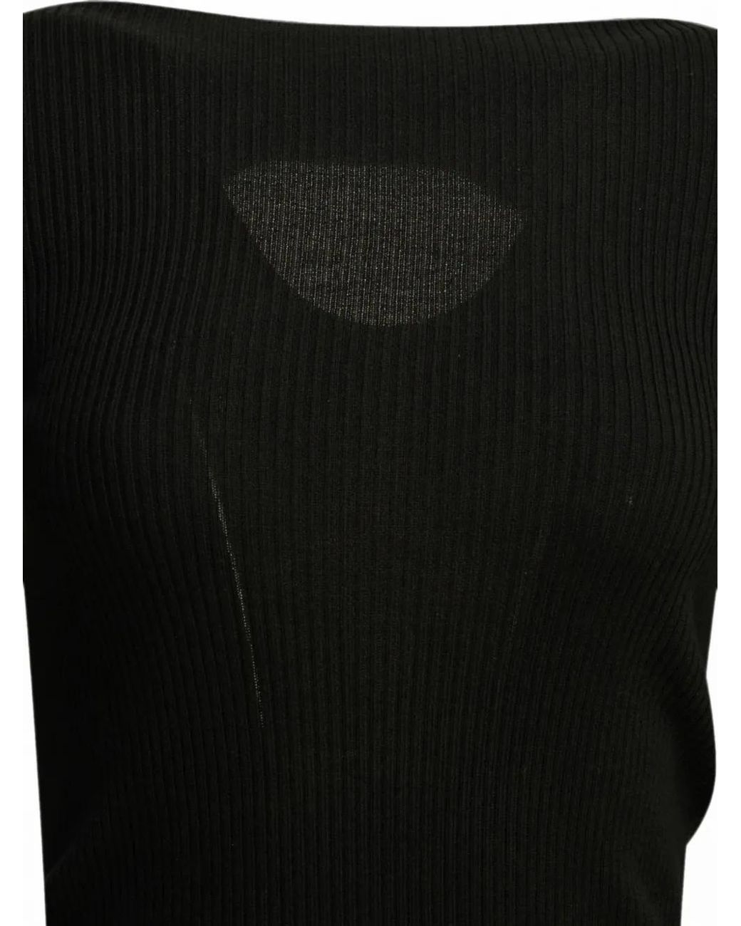 Rick Owens Black Cut-Out Ribbed Sweater