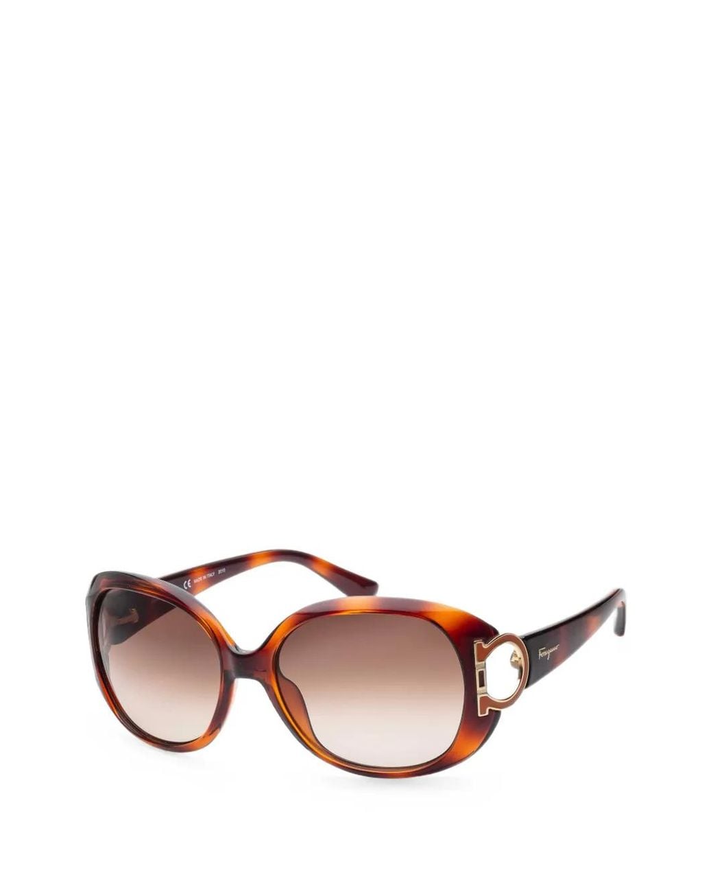 Ferragamo Eyewear Pink Gancini-Detail Geometric-Frame Sunglasses
