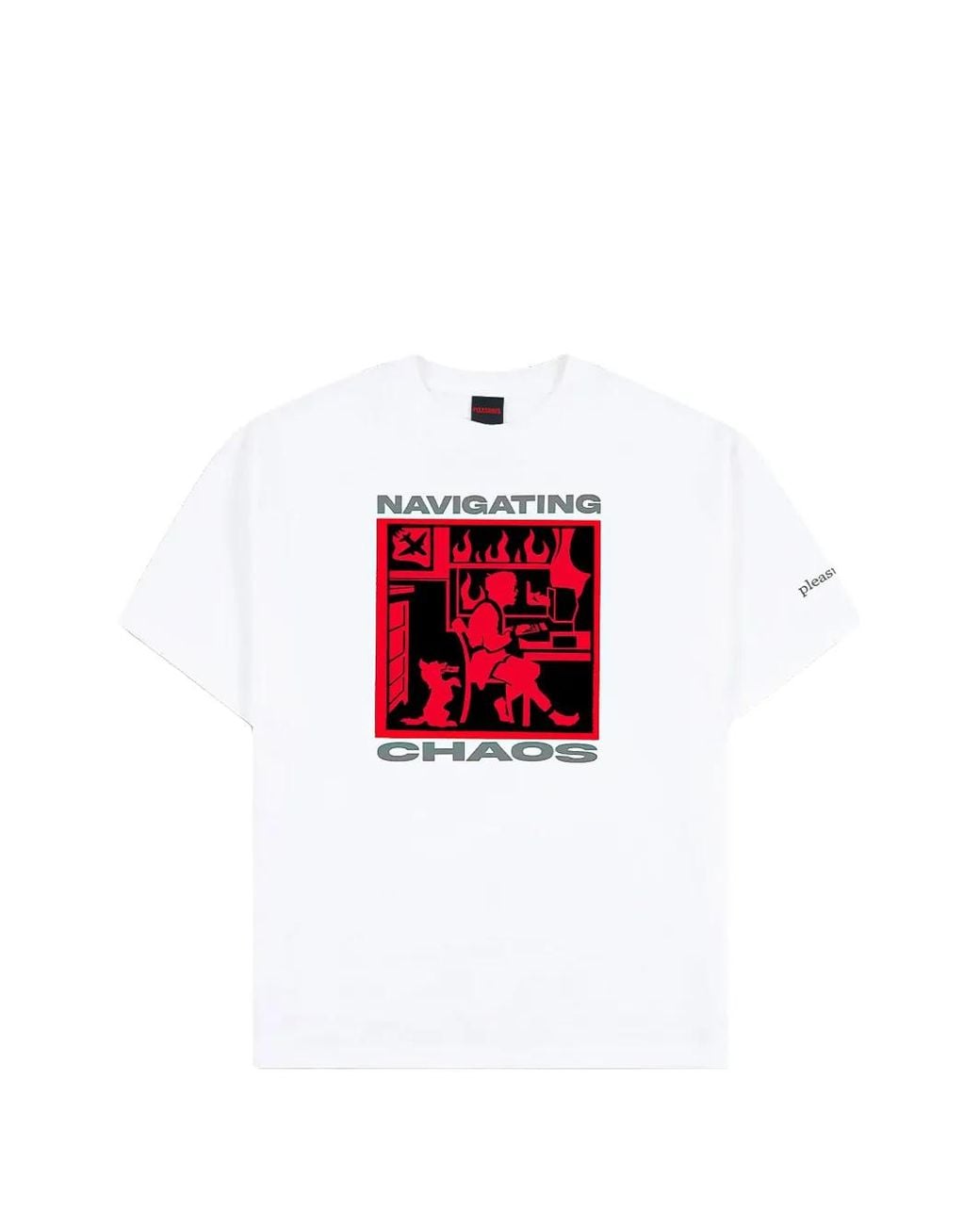 Pleasures Red Graphic-Print T-Shirt for men