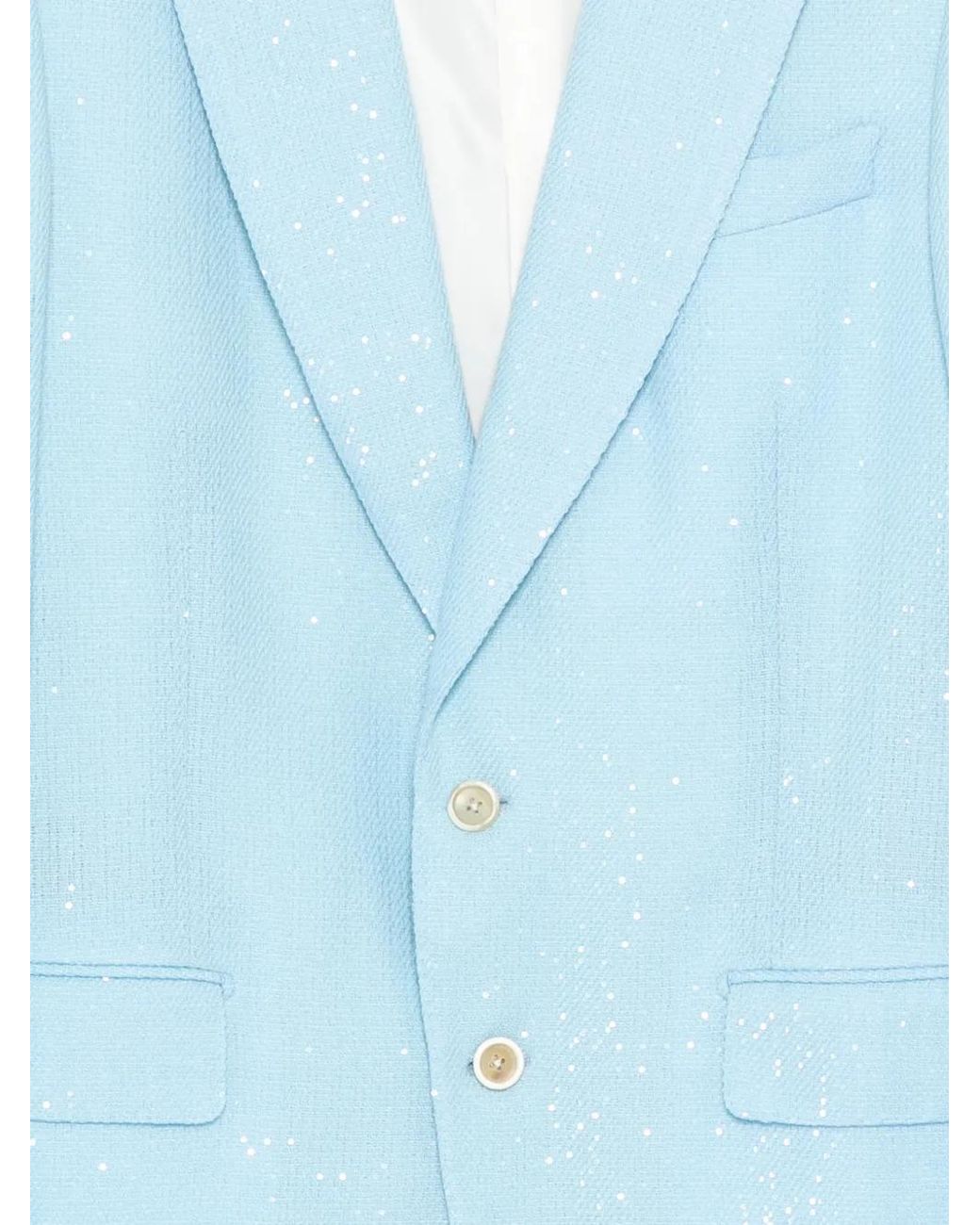 Tom Ford Blue Sequinned Bouclé Blazer for men