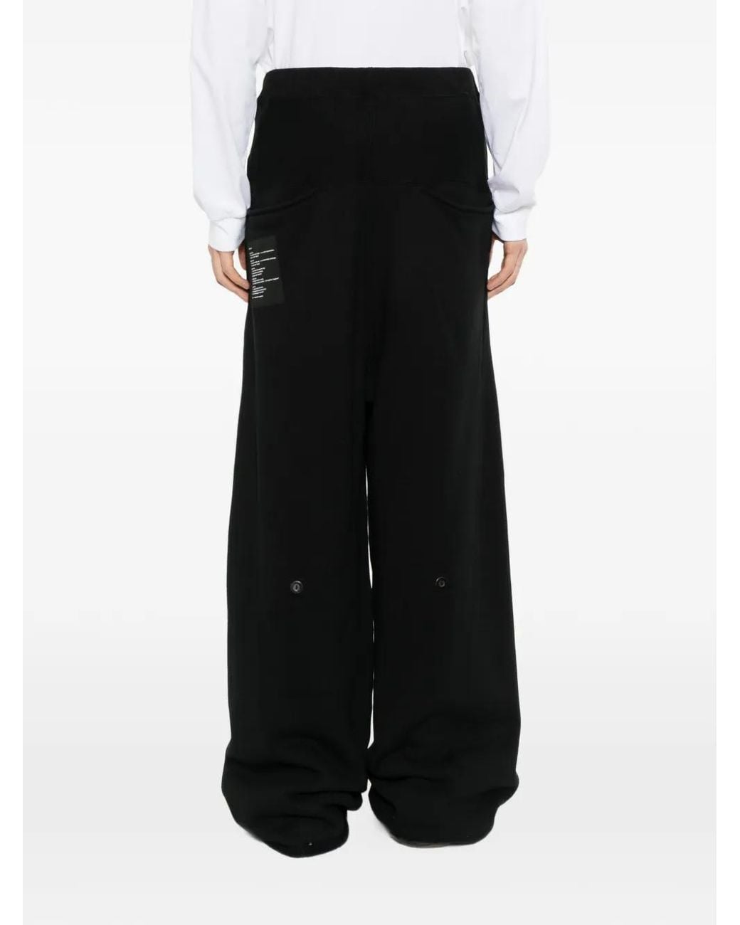 Nude:mm Black Drawstring-Waist Trousers for men