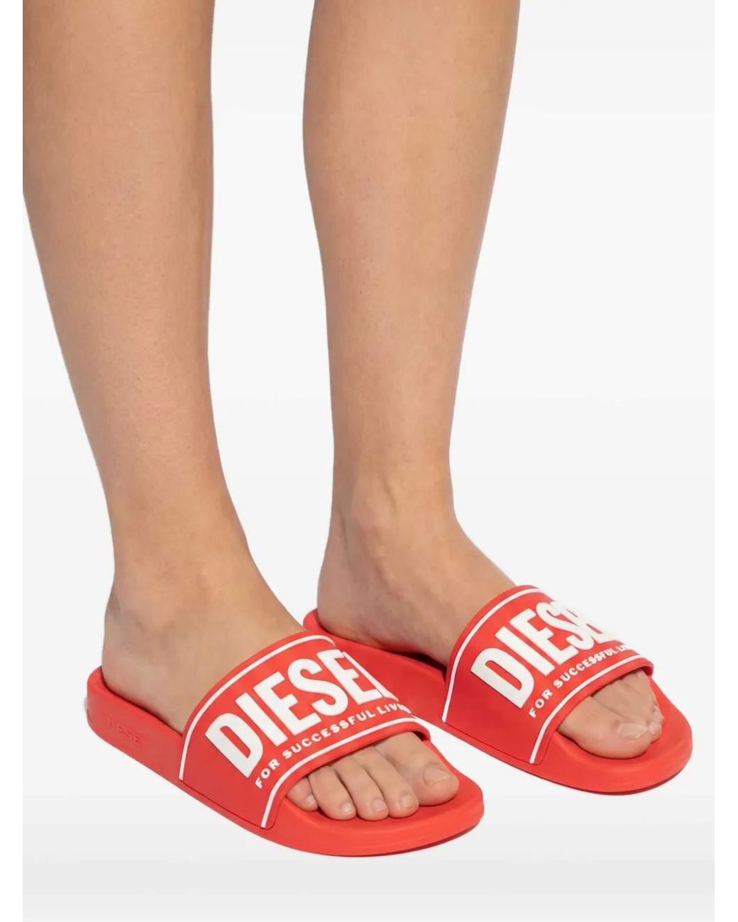 DIESEL Pink Sa-Mayemi Cc Logo-Embossed Slides for men