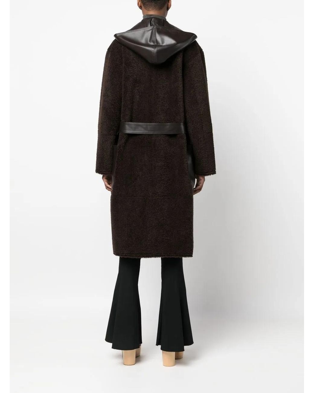 Low Classic Black Faux-Leather Zip-Up Coat
