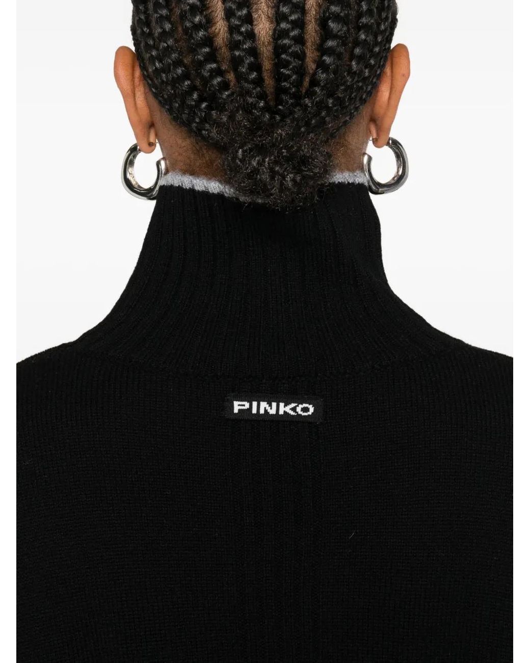 Pinko Black Wool-Cashmere Blend Sweater