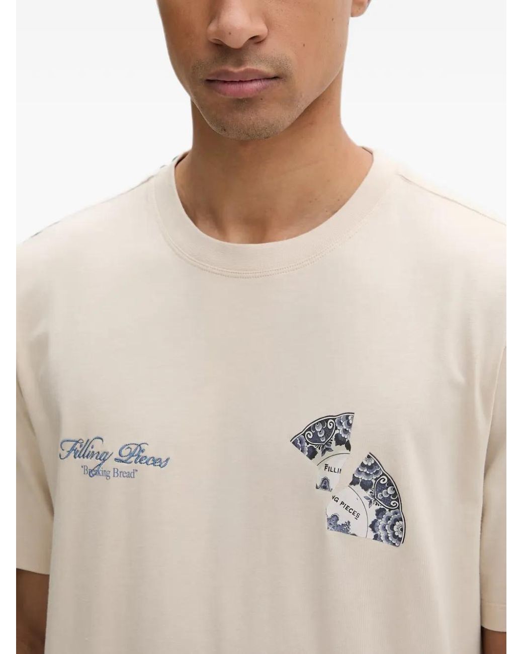 Filling Pieces White Graphic-Print T-Shirt for men