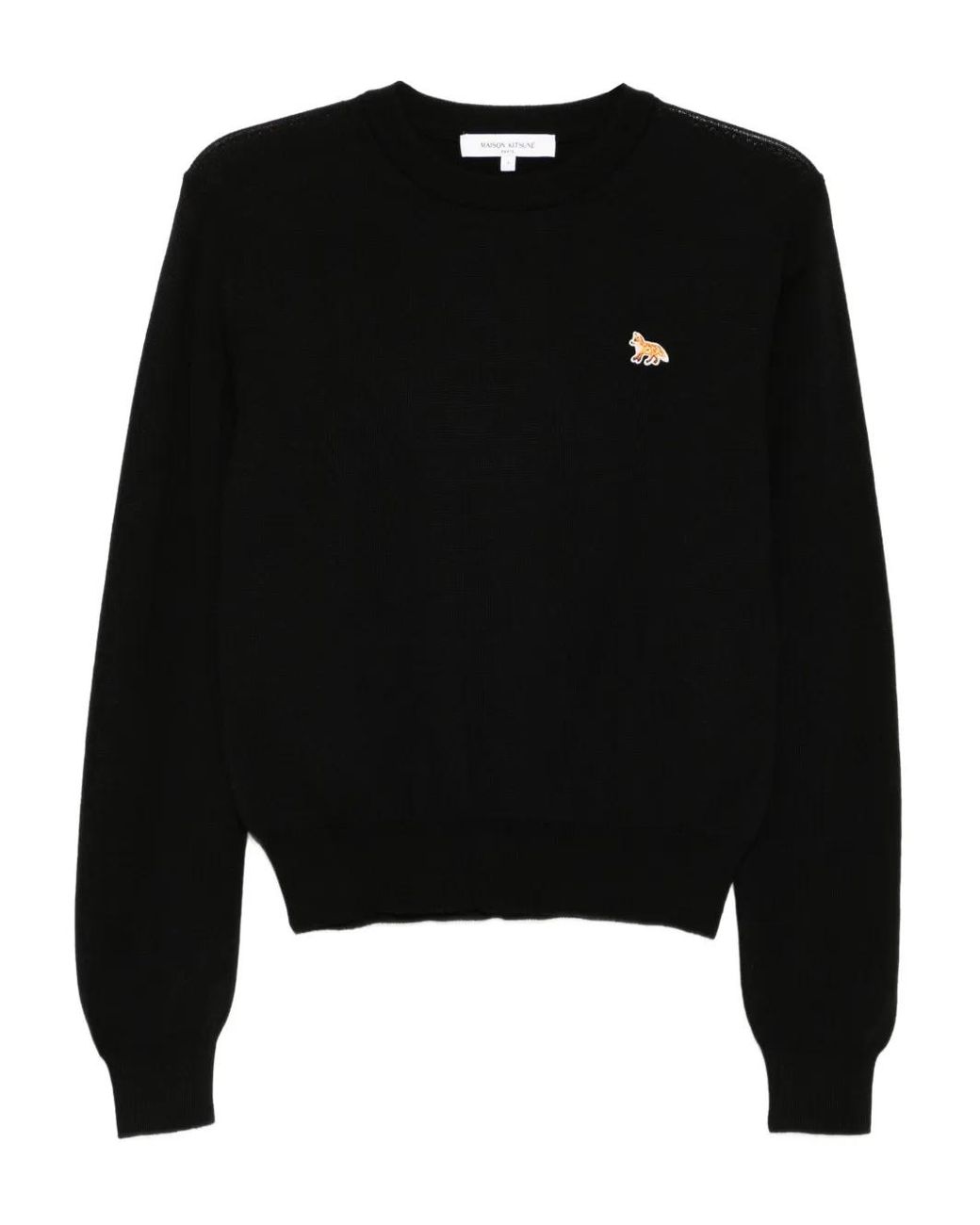 Pull À Logo Brodé Maison Kitsuné en coloris Black