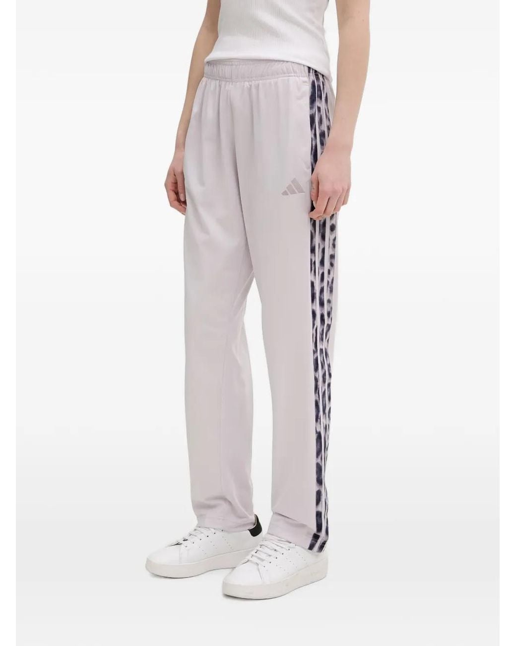 Adidas White Leopard-Print Detail Tracksuit Set