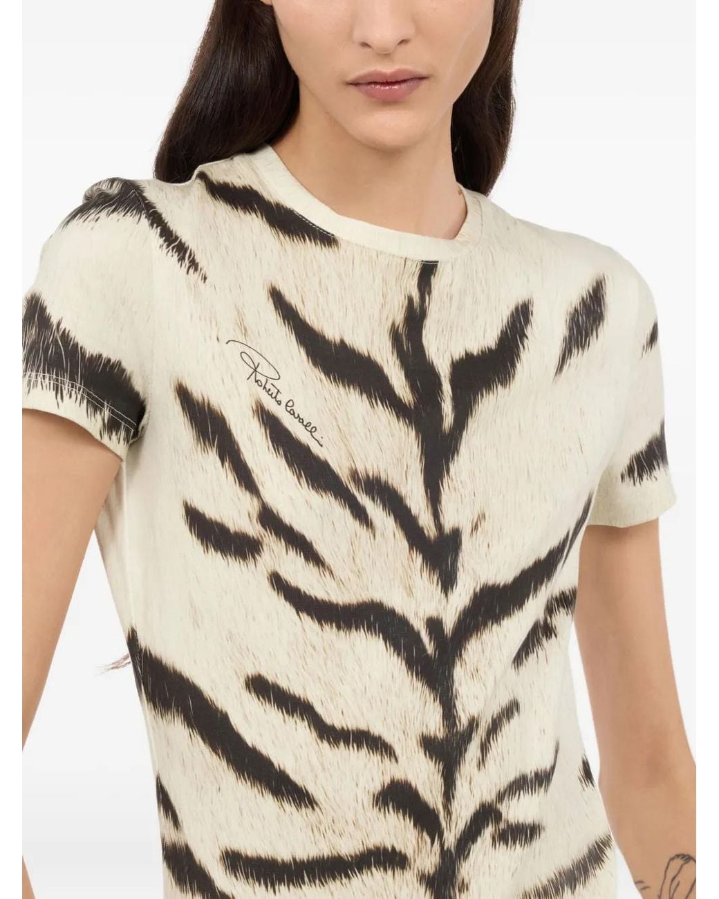 Roberto Cavalli White X Ogat Tigresse T-Shirt