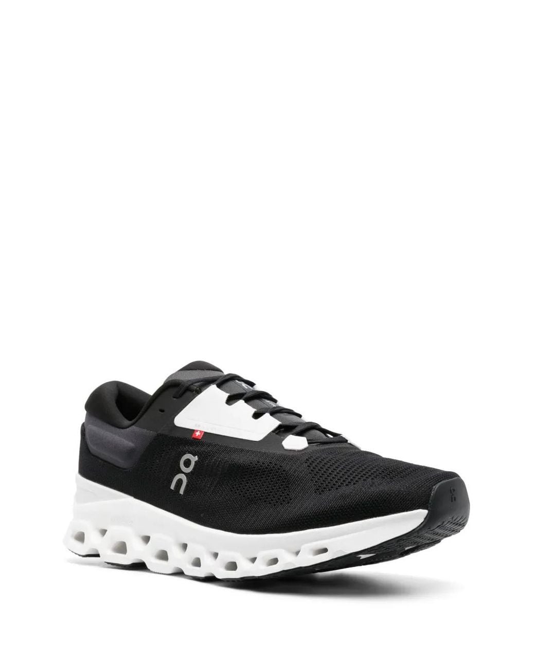 On Shoes Black Cloudstratus Running Sneakers for men