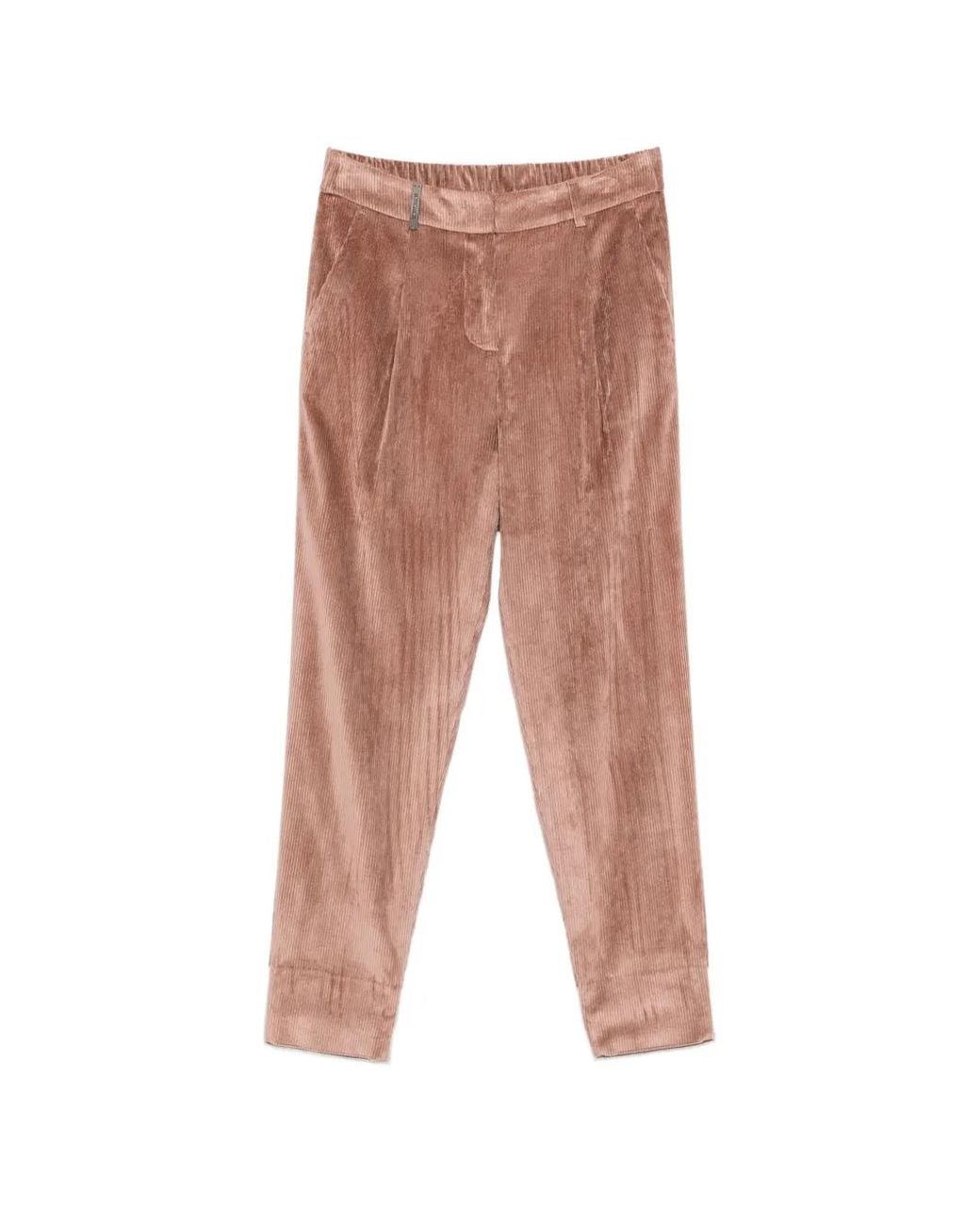 Peserico White Pantalon En Velours Côtelé