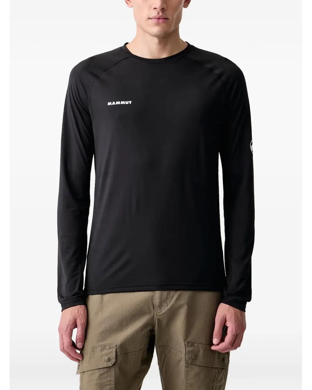 Mammut Black Ducan Fl Raglan-Sleeve Logo-Print T-Shirt for men