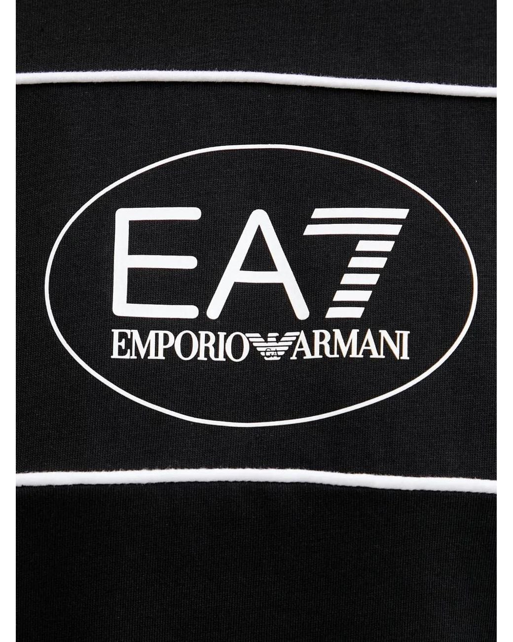 EA7 Black Logo-Print T-Shirt for men