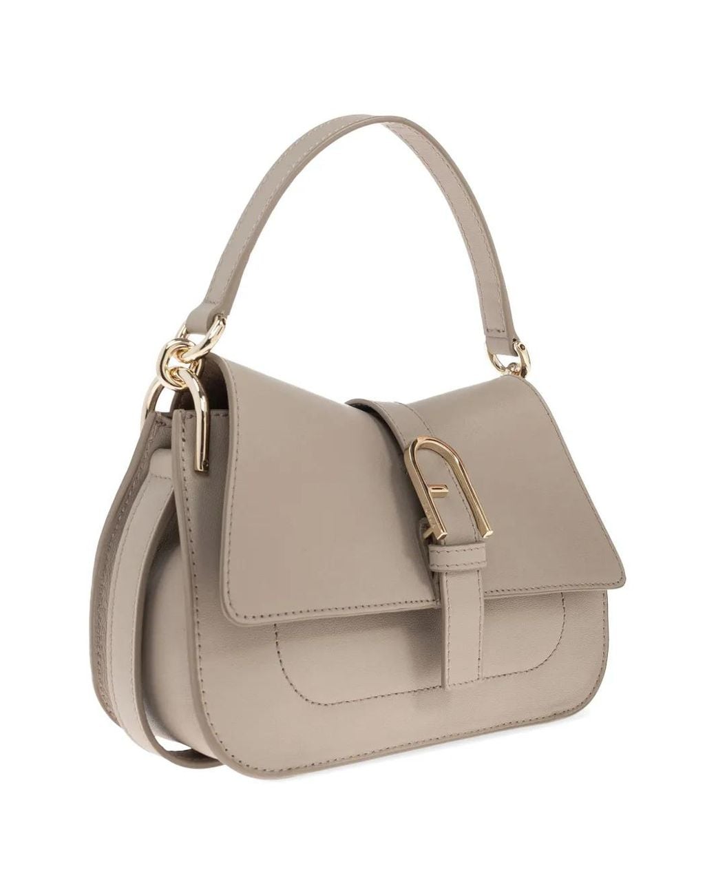 Furla Natural Mini Flow Buckle Leather Tote Bag