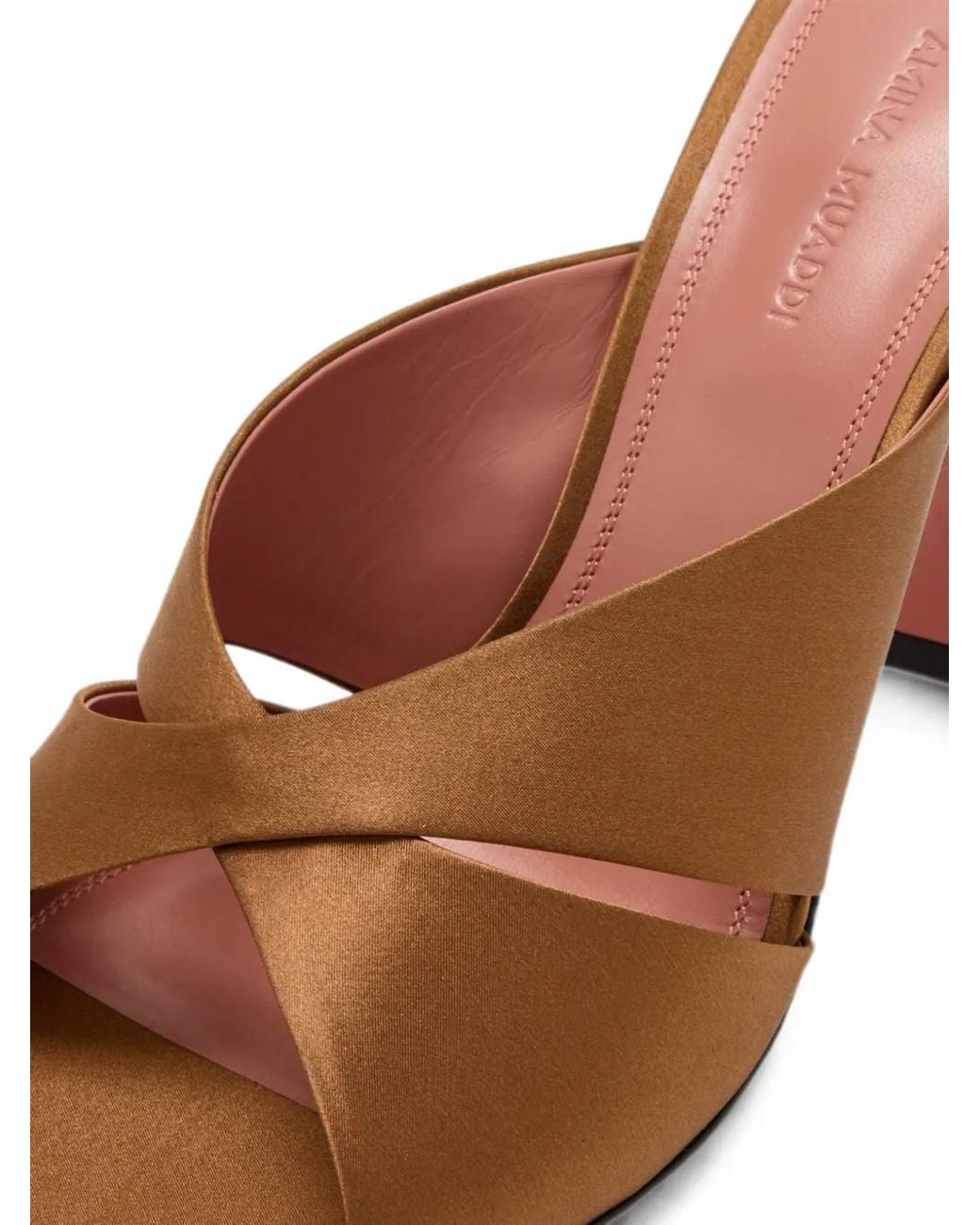 AMINA MUADDI Brown Salma Crossover-Strap Mules