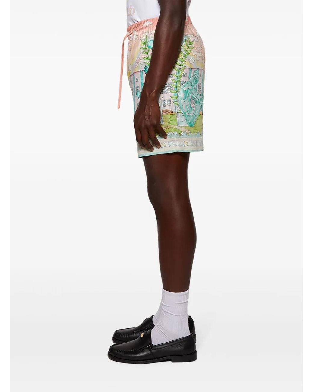 Casablanca Pink Vase Linen Shorts for men