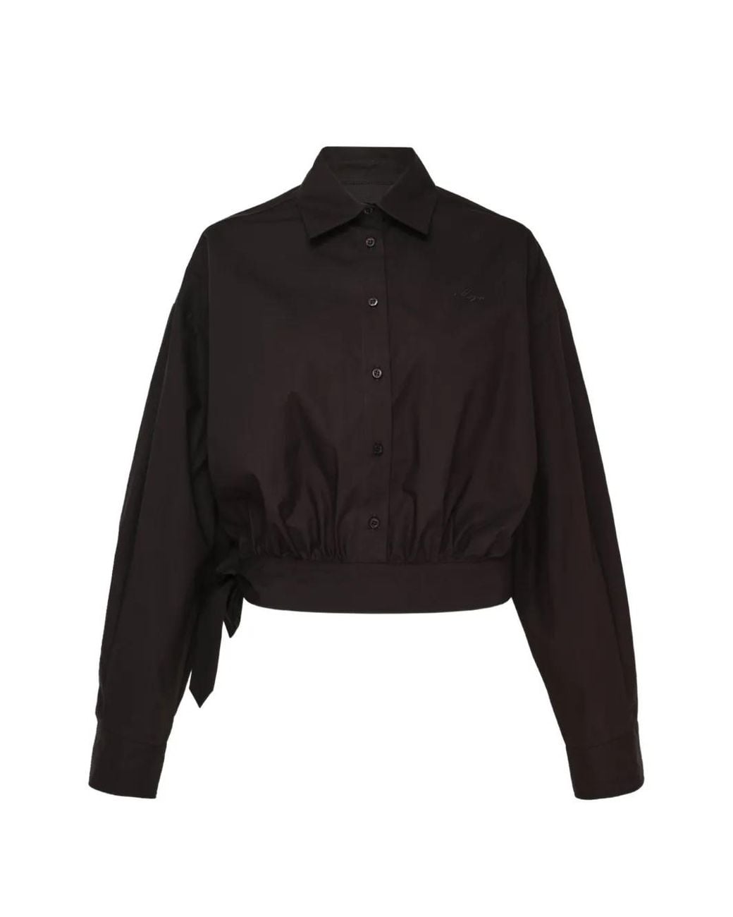 Blouse Crop À Ornements MSGM en coloris Black