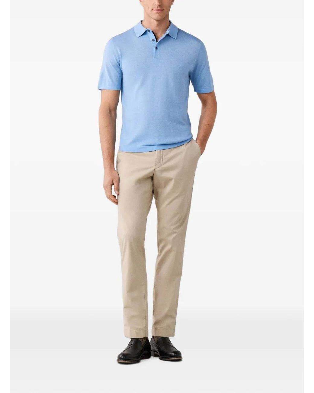 Hackett Blue Polo À Manches Courtes for men