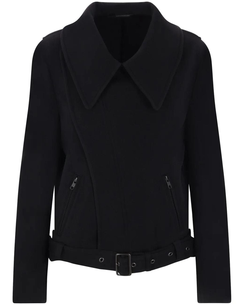 Y's Yohji Yamamoto Black Brushed-Finish Jacket