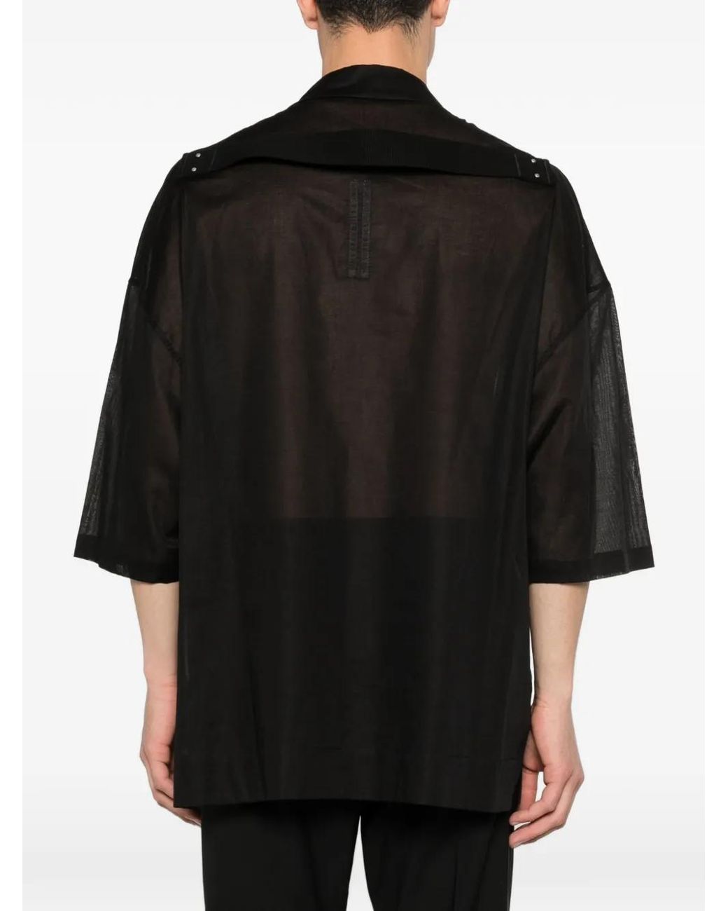 Rick Owens Black Chest-Pocket Shirt for men