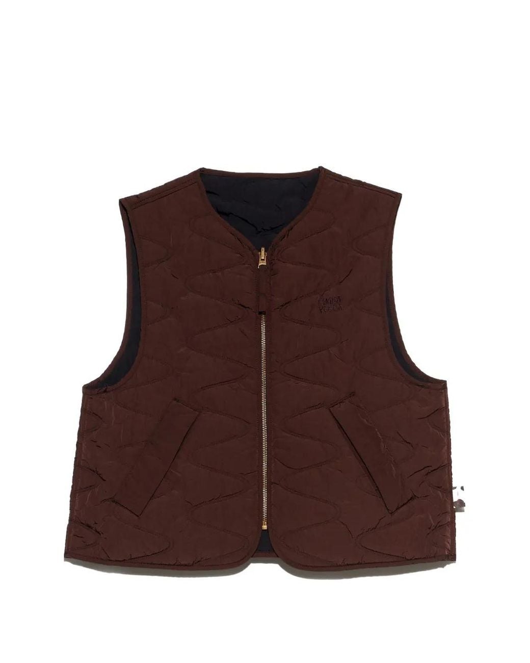 Bimba Y Lola Brown Dark-Chocolate Reversible Padded Vest