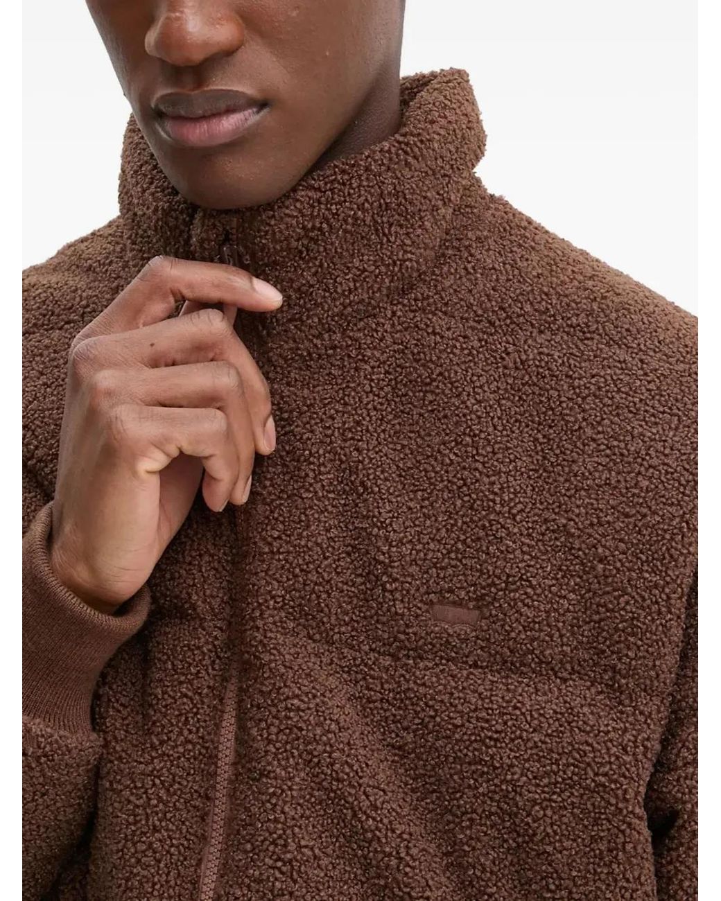 Levi's Brown Zip Sherpa Jacket for men