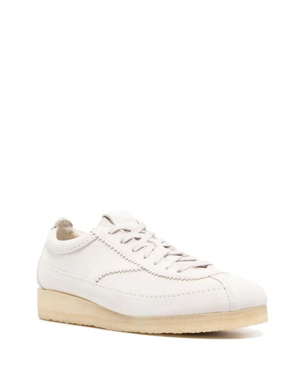 Clarks White Wallabee Suede Sneakers for men