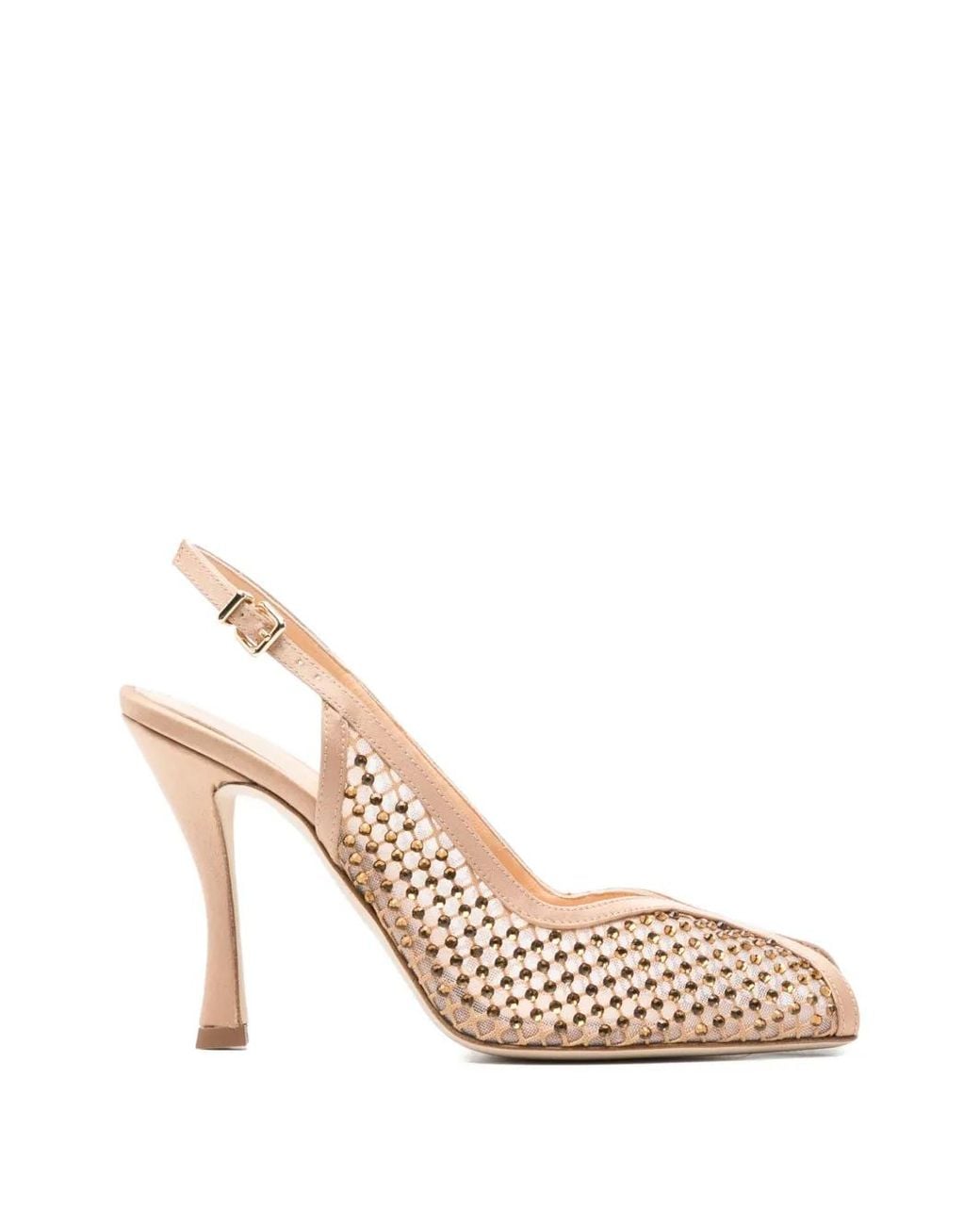 Chantal White Perforated Slingback Sandals