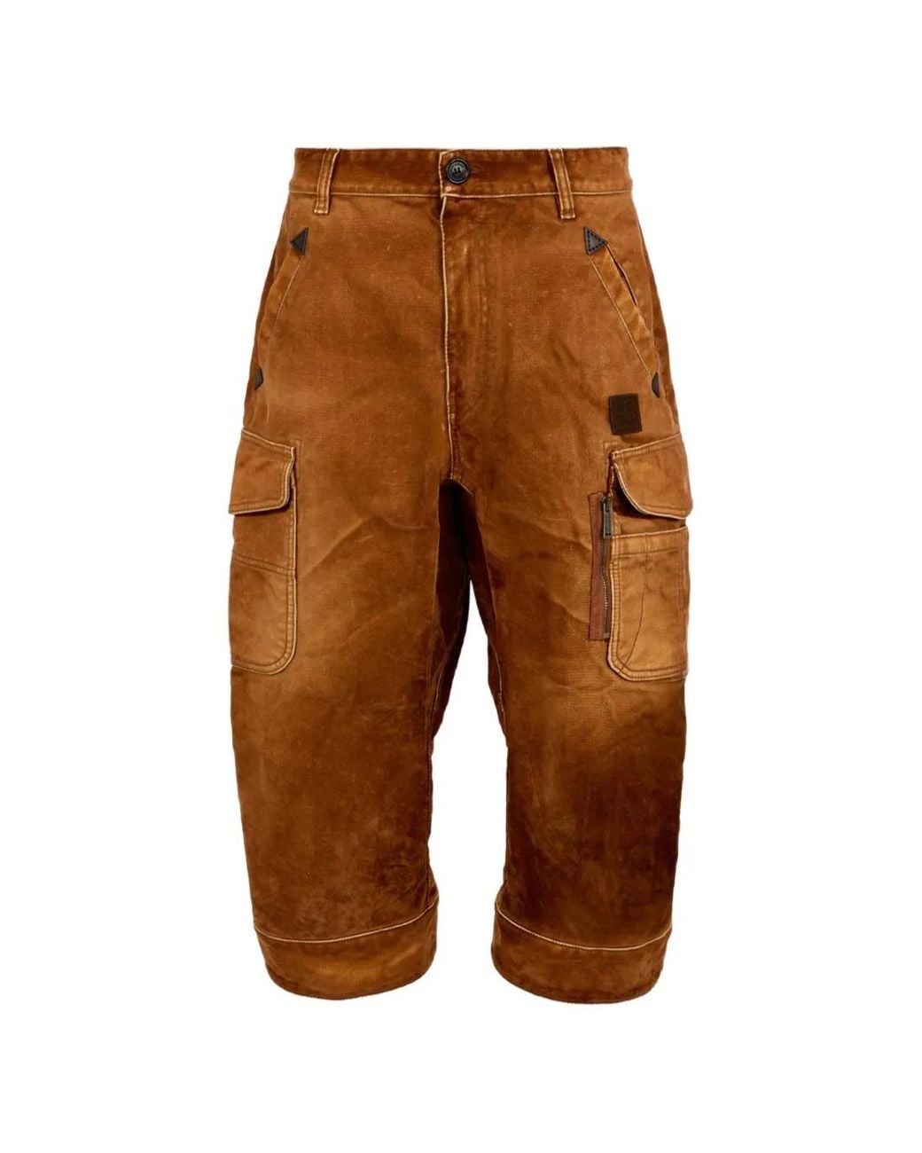 DSquared² Brown Carpenter2 Weathered-Suede Pants