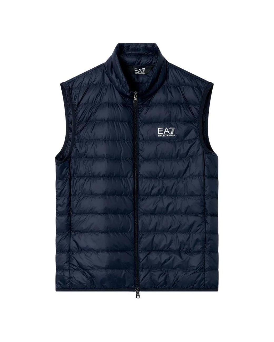 Chaleco Acolchado Con Logo Estampado EA7 de hombre de color Blue