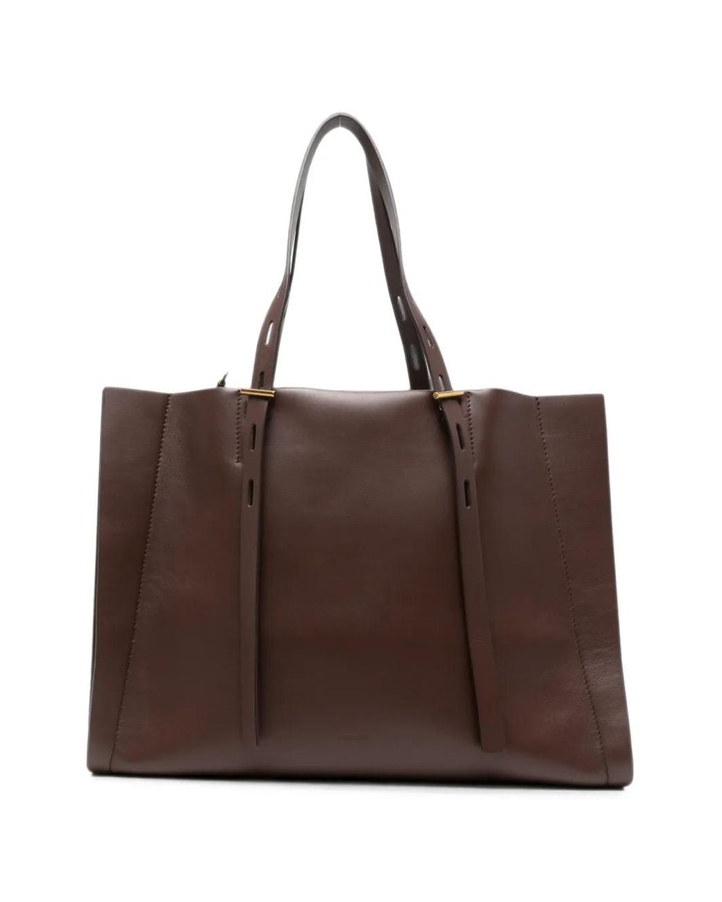 MINOBOSSI Brown Paula Leather Tote Bag