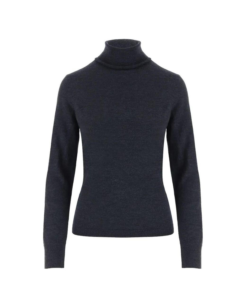 Allude Blue Roll-Neck Wool Sweater