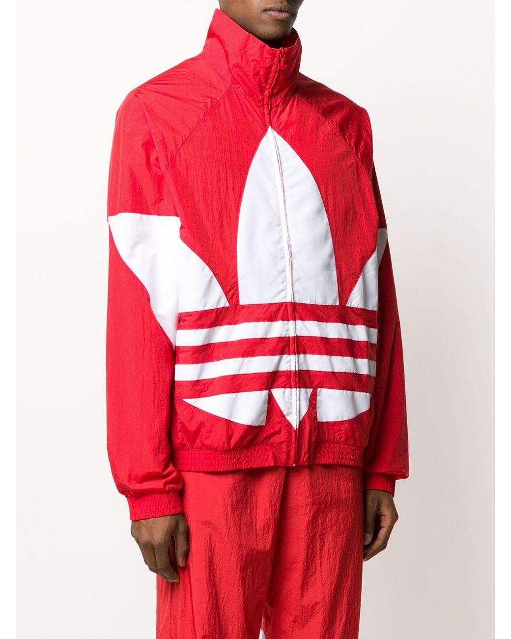 adidas Originals Big Trefoil Windbreaker Jacket in Red for Men | Lyst  Australia