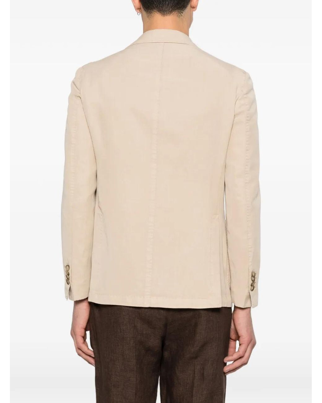 Luigi Bianchi Natural Buttoned Single-Breasted Blazer for men