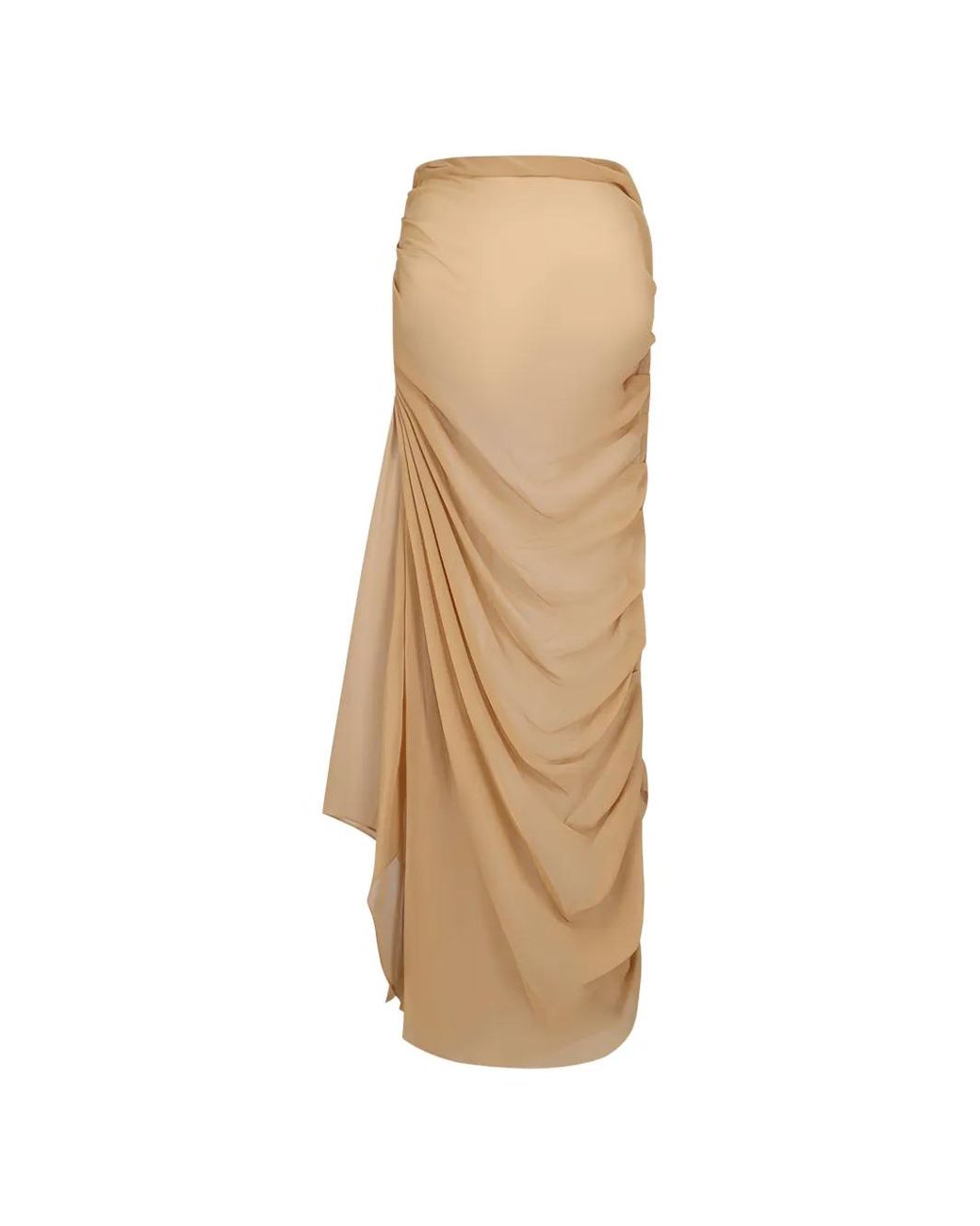 GIUSEPPE DI MORABITO Natural Draped Silk Maxi Skirt