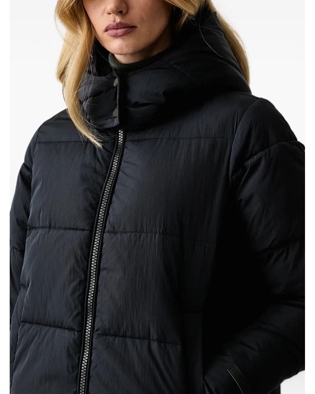 Trussardi Black Veste Matelassée À Capuche
