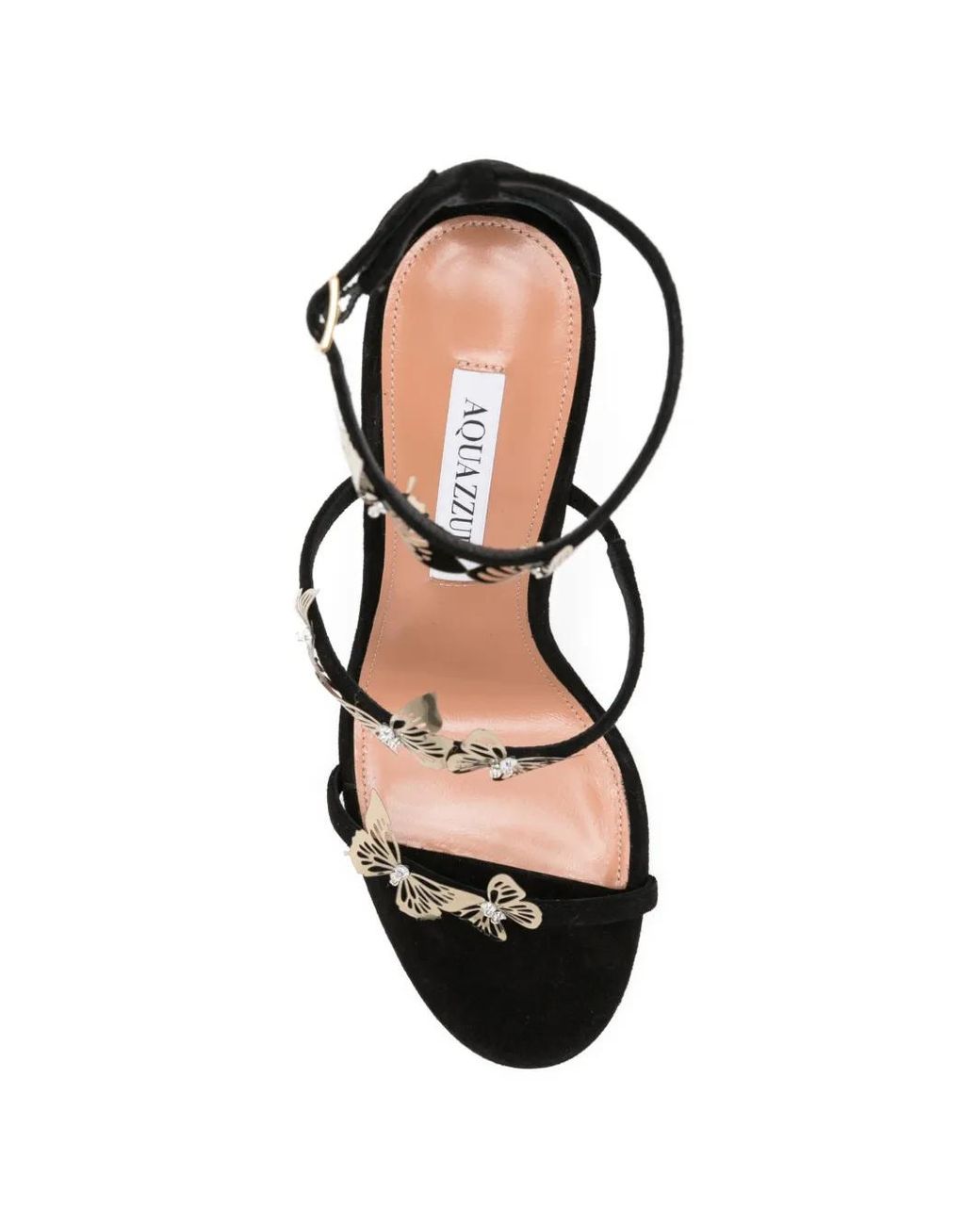 Aquazzura Black Butterfly-Embellished Heeled Sandals